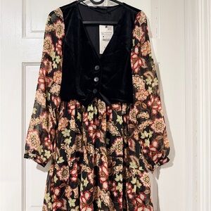 ZARA MULTICOLOURED CONTRAST VEST DRESS